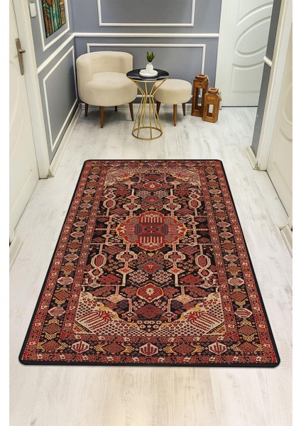 Vintage Desen Dijital Baskı Kaymaz Taban Halı H1053