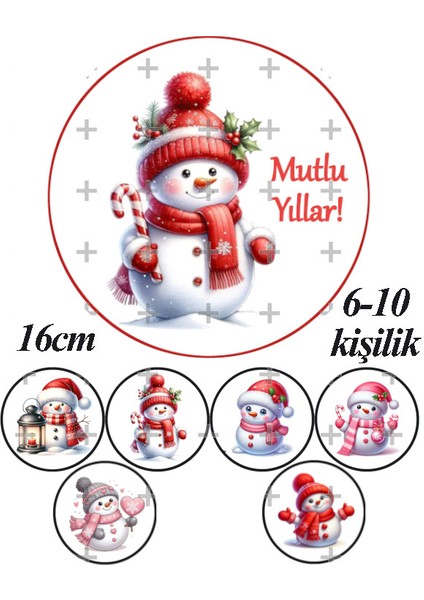 Yeni Yıl Karadam Yıl Başı Yenilebilir Kağıt New Year Pasta Süsleme