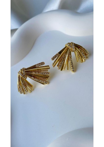 Özel Seri Işıltılı Yelpaze Küpe