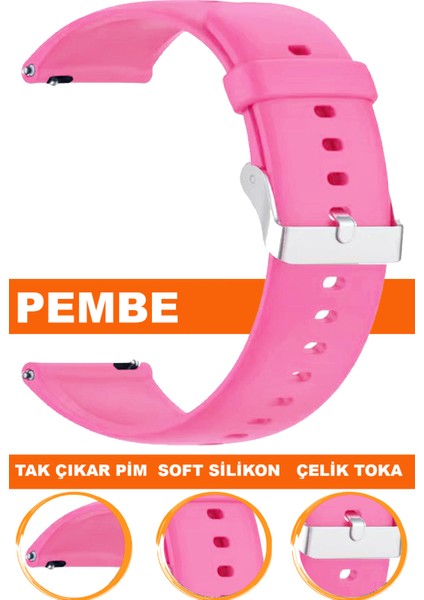 tcl mt40-mt40x akıllı çocuk saati uyumlu soft silikon saat kordonu kayışı a72-pembe