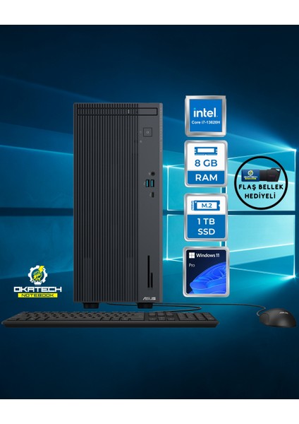 Expertcenter P500 P500MV-I7136216512B0D I7-13620H 8 GB 1 Tb SSD UHD WİN11PRO Masaüstü Bilgisayar