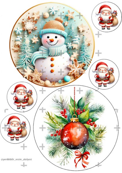 Yeni Yıl Karadam Yıl Başı Yenilebilir Kağıt New Year Pasta Süsleme