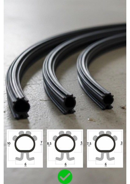 Cam Balkon Fitili 8,5 mm Yükseklik 5 Metre Uzunluk Toz, Ses ve Yağmur Suyu Yalıtımı için Kıl Fitil Alternatifi Siyah Conta modelleri