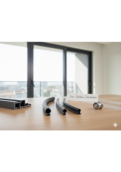 Cam Balkon Fitili 8,5 mm Yükseklik 5 Metre Uzunluk Toz, Ses ve Yağmur Suyu Yalıtımı için Kıl Fitil Alternatifi Siyah Conta