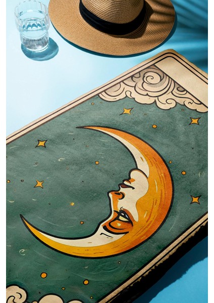 Dijital Baskı Plaj Deniz Havlusu Ay Desenli Peştamal HVL0068 fiyatları