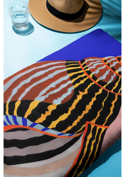 Dijital Baskı Plaj Deniz Havlusu Deniz Kabuğu Desenli Peştamal HVL0137 fiyatları