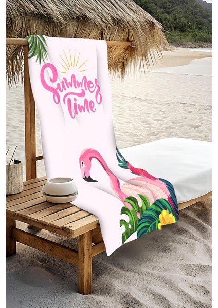 Dijital Baskı Plaj Deniz Havlusu Flamingo Desenli Peştamal HVL0141 modelleri