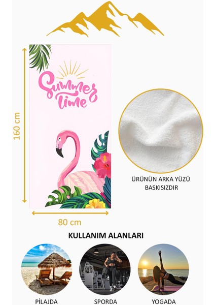 Dijital Baskı Plaj Deniz Havlusu Flamingo Desenli Peştamal HVL0141 fırsatları