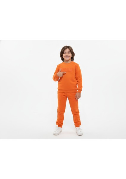 3 Iplik Garson Şardonlu Kabartmalı Baskı Turuncu Kombin 2 fiyatları