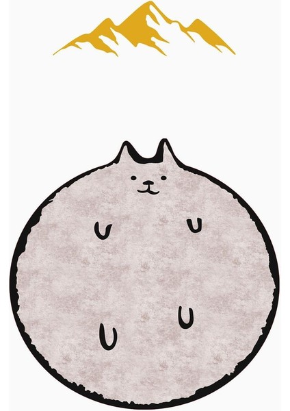 Kedi Desenli Yuvarlak Dijital Baskı Kaymaz Tabanlı Halı H0396 modelleri