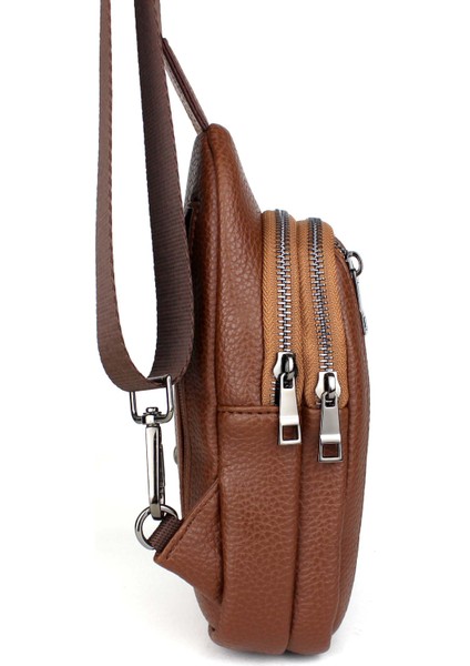 Erkek Taba Renk Çift Kol Çapraz Omuz Çantası Body Bag Çanta Günlük Çanta modelleri