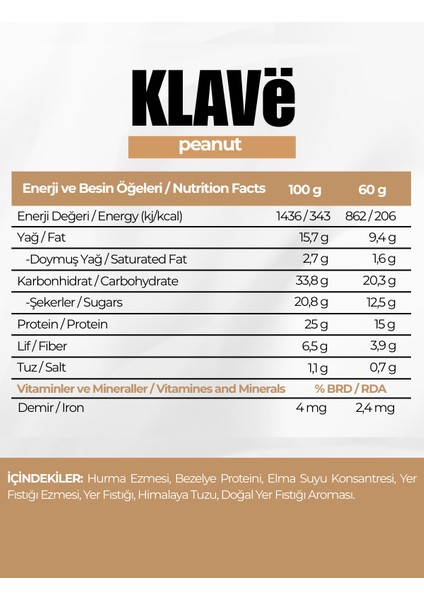 Yüksek Protein Bar Kutusu Yer Fıstıklı - 60 g x 6 Adet fiyatları