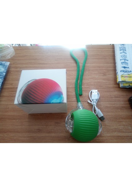 Akıllı Kedi Oyuncağı, USB Şarjlı, LED Işıklı, 3 Modlu, Otomatik Yuvarlanan Top