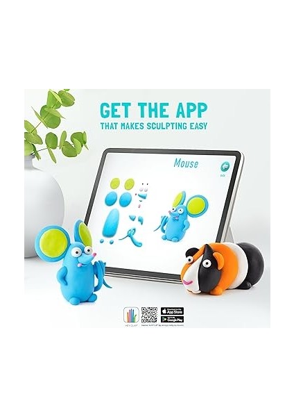 Clay Sevimli Evcil Hayvanlar: Farsça Kedi, Fare, Chihuahua Seti - Renkli Modelleme Çocuklar Için Hava Kuru Kil - Eğlenceli Interaktif Talimatlar Uygulaması ile Hava Kuru Kil Kiti 6 Kutu modelleri