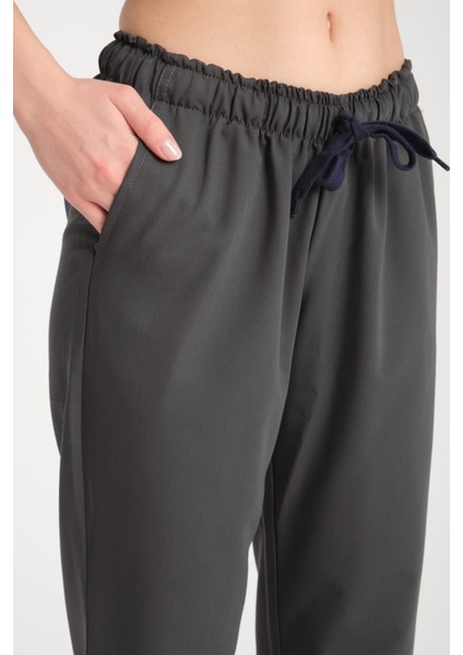 Üniforma V Yaka Antrasit Gri Unisex Likralı Ütü Istemeyen Doktor Hemşire Takım Scrubs