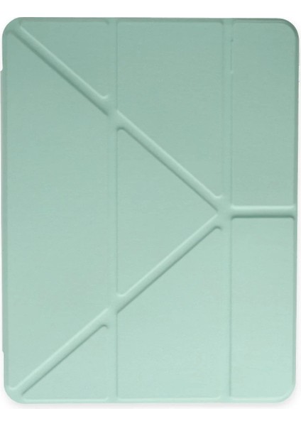 CPT83 iPad Pro 12.9 (2021) Kılıf Kalemlikli Mars Tablet Kılıfı - Açık Yeşil