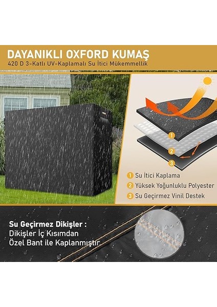 Bahçe Salıncak Koruma Örtüsü Üç Kişilik Tenteli Hamak Bahçe Salıncağı Koruma Kılıfı Su Geçirmez Branda Dayanıklı 210X125X170CM Gri indirimleri