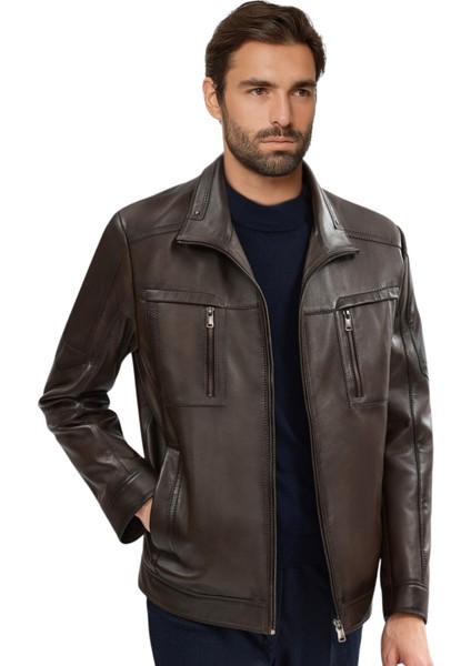 Almeida Hakiki Deri Erkek Premium Kestane Ceket
