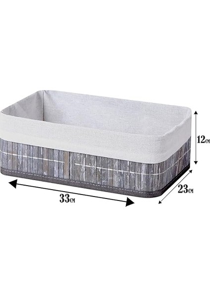 Bambu Çok Amaçlı Saklama Kutusu Düzenleyici Büyük Boy Organizer, Dekoratif Bambu Düzenleyici Gri (33X23X12CM) modelleri