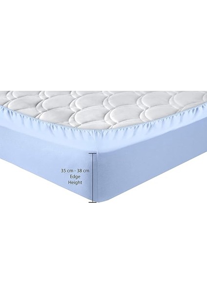 Home Örme Penye Lastikli Çarşaf, Battal Çift Kişilik, Açık Mavi, Pamuk-Elastan 230 G/m2 indirimleri