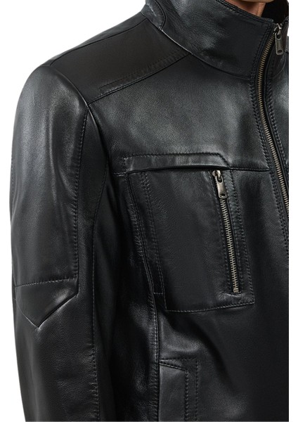 Almeida Hakiki Deri Erkek Premium Siyah Ceket fırsatları