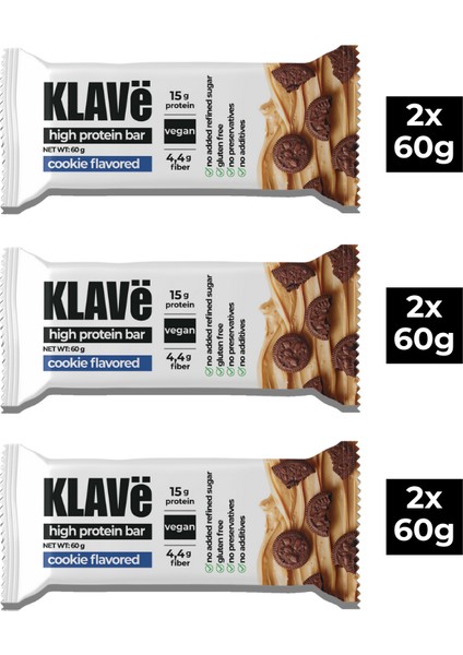 Yüksek Protein Bar Kutusu Kurabiye Aromalı - 60 g x 6 Adet
