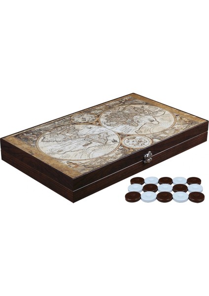 Trendy Deri Haritalı Tavla