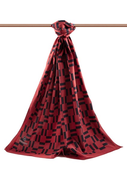Lüks Medine Ipeği Monogram Desenli Bordo Renkli 75X195 Kırışmaz Şal Moss Krep Dikiş Tipi Italyan Dikişli fiyatları