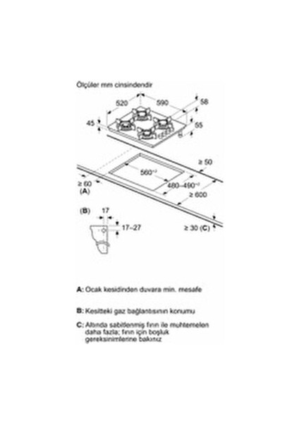 OE36P9P10L Gazlı Ankastre Ocak