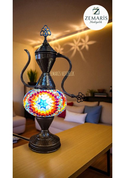 El Yapımı Otantik Mozaik Ibrik/abajur