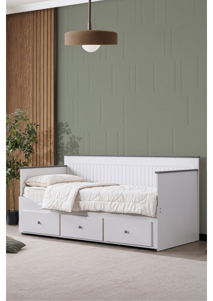 Yavrulu Karyola, Marmaris Divan Karyola Çekmeceli Açılır Çift Kişilik Karyola (Yataksız) - Antrasit fiyatları