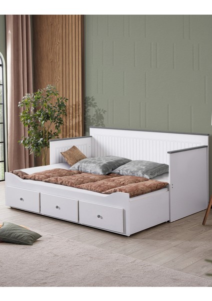 Yavrulu Karyola, Marmaris Divan Karyola Çekmeceli Açılır Çift Kişilik Karyola (Yataksız) - Antrasit modelleri