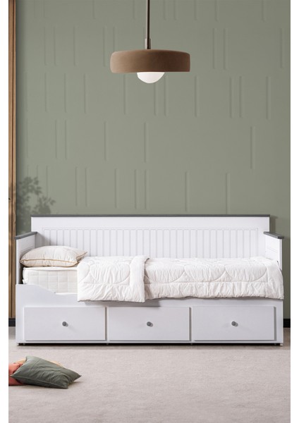 Yavrulu Karyola, Marmaris Divan Karyola Çekmeceli Açılır Çift Kişilik Karyola (Yataksız) - Antrasit fırsatları