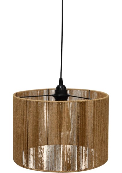 Doğal Jüt Avize 30 Cm, Hasır, Bohem, Iskandinav, Modern, Rattan, Bambu, Aydınlatma
