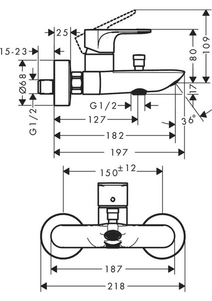 Rebris E Wannenmischer Ap Chrom 72450000 fiyatları