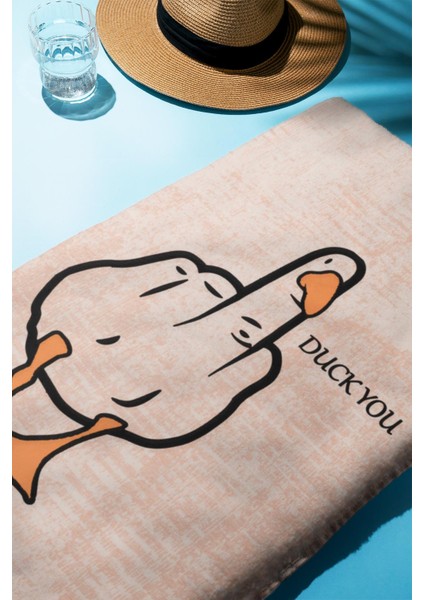 Dijital Baskı Plaj Deniz Havlusu Ördek Desenli Peştamal HVL0134 fiyatları