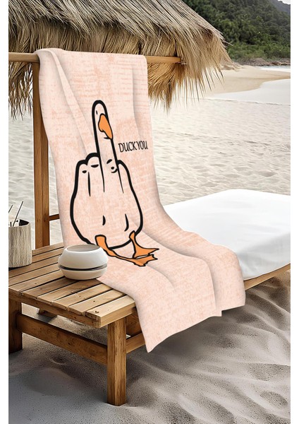 Dijital Baskı Plaj Deniz Havlusu Ördek Desenli Peştamal HVL0134 modelleri