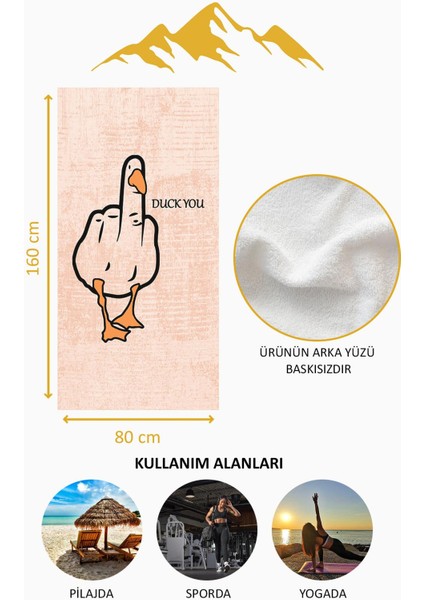 Dijital Baskı Plaj Deniz Havlusu Ördek Desenli Peştamal HVL0134 fırsatları