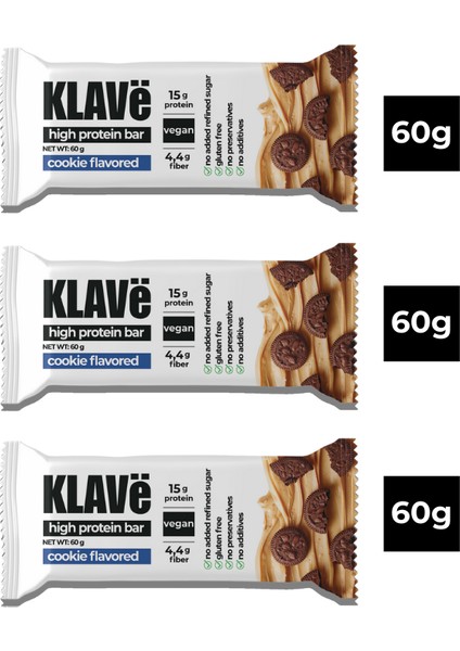 Kurabiye Aromalı Protein Bar Kutusu - 60 G x 3 Adet