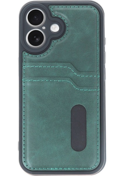 iPhone 16 Kılıf Sara Kartvizitli Deri Kılıf - Koyu YEŞIL-(5796) - TG0012-2R8RJ1 fiyatları