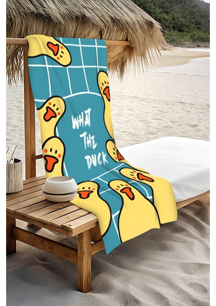 Dijital Baskı Plaj Deniz Havlusu Ördek Desenli Peştamal HVL0022 modelleri