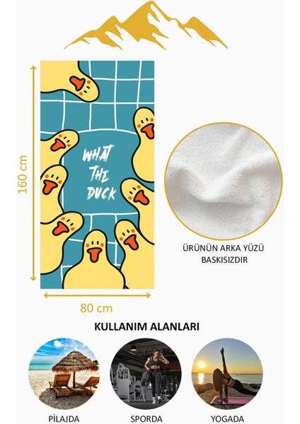 Dijital Baskı Plaj Deniz Havlusu Ördek Desenli Peştamal HVL0022 fırsatları