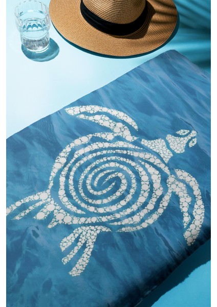 Dijital Baskı Plaj Deniz Havlusu Kaplumbağa Desenli Peştamal HVL0121 fiyatları