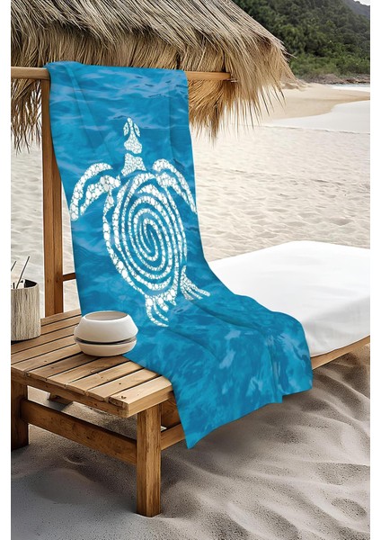 Dijital Baskı Plaj Deniz Havlusu Kaplumbağa Desenli Peştamal HVL0121 modelleri