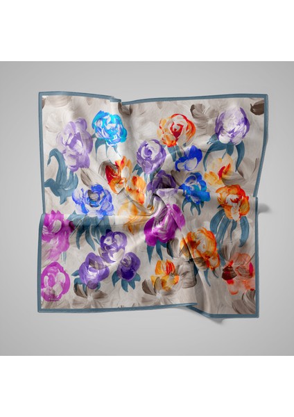 Naturel Eşarp | Renkli Tomurcuklar