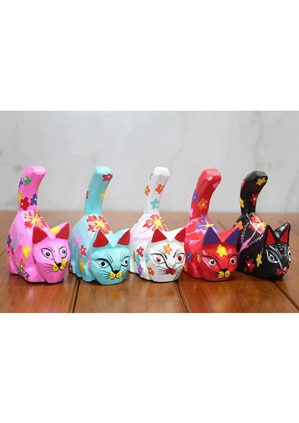 Ahşap 5'li Kedi Seti Polos:11