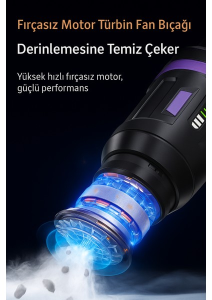 Mini Şarjlı Süpürge Üfleme Özelikli 8 Başlıklı Güçlü Motorlu Araba Ev Klavye ve Hasas Alan Temizliği modelleri