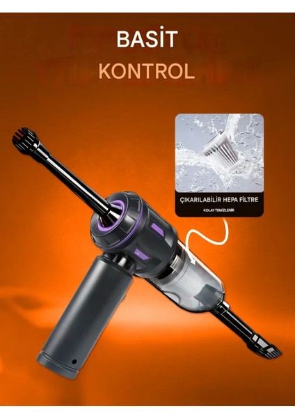 Mini Şarjlı Süpürge Üfleme Özelikli 8 Başlıklı Güçlü Motorlu Araba Ev Klavye ve Hasas Alan Temizliği fırsatları