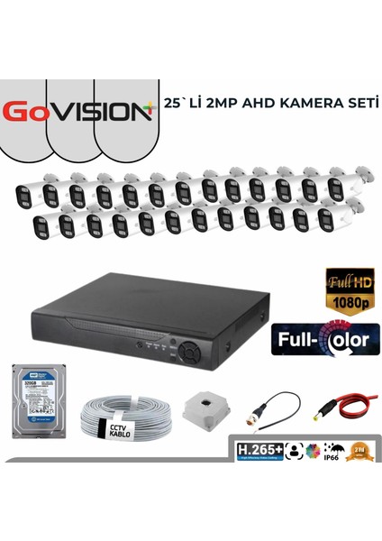 Go VISION25'LI Ahd Kamera Seti 2mp 1080P Full Color Serisi