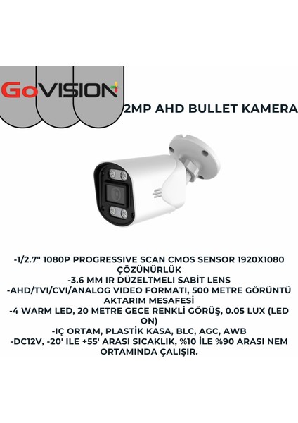 Go VISION25'LI Ahd Kamera Seti 2mp 1080P Full Color Serisi fiyatları